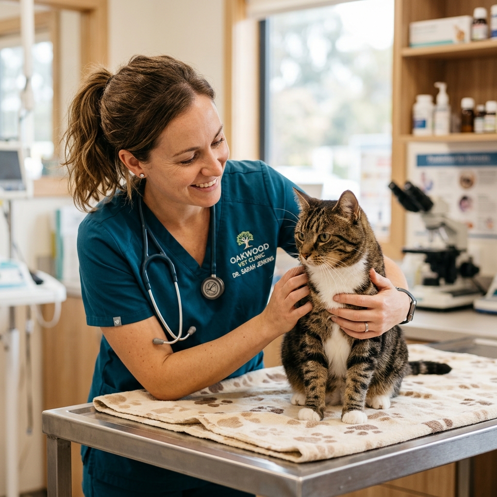Veterinary Doctor Examining Cat